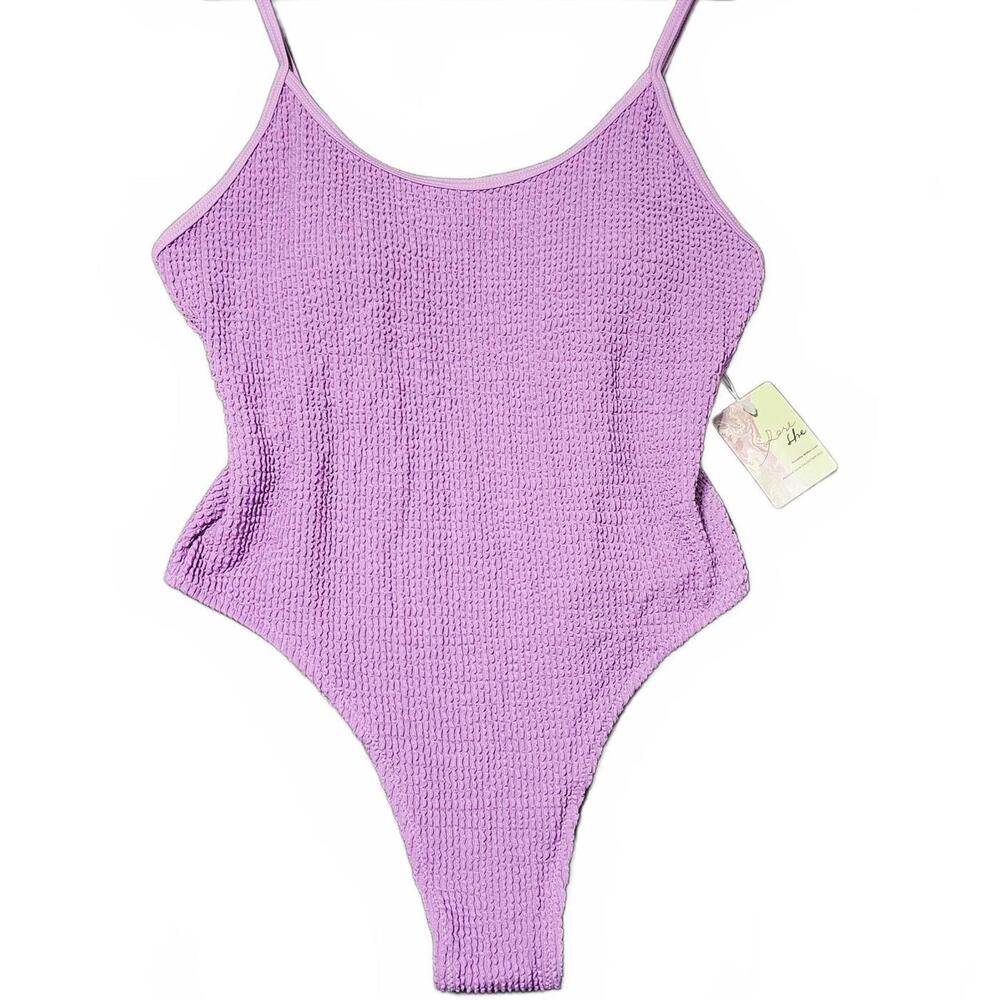 NEW Poseshe Sz 14 One Piece Swimsuit High Cut Adjustable Straps Beach Swimming